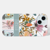 Coques Case-Mate iPhone Fleurs printanières dans Mason Jar Design avec nom (Verso (horizontal))