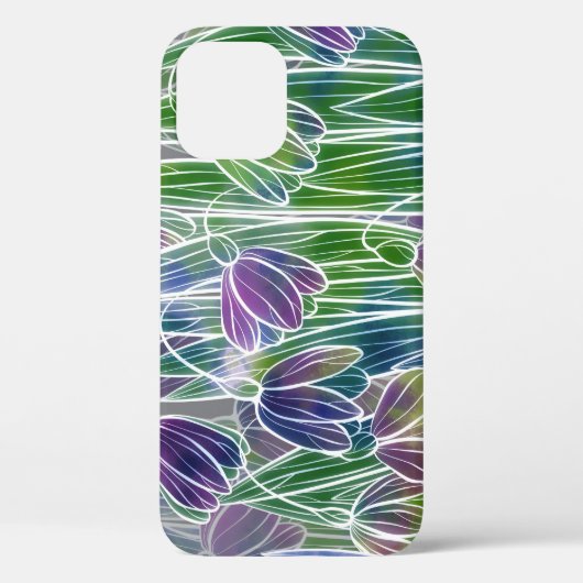 Coques Case-Mate iPhone Fleurs printanières, herbes, bordure transparente (Verso)