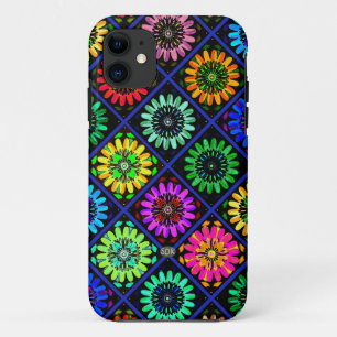 Coque iPhone 11 Fleurs radieuses abstraites avec floraisons surréa