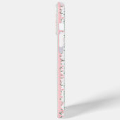 Coques Case-Mate iPhone Fleurs rayées rose personnalisées (Verso / Gauche)