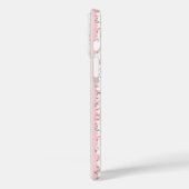 Coques Case-Mate iPhone Fleurs rayées rose personnalisées (Verso / Gauche)