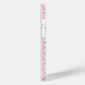 Coques Case-Mate iPhone Fleurs rayées rose personnalisées (Verso / Gauche)