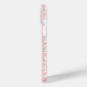 Coques Case-Mate iPhone Fleurs rayées rose personnalisées (Verso / Gauche)