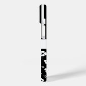 Coques Case-Mate iPhone Fleurs/rayures noires/blanches Monogrammes (Verso / Gauche)