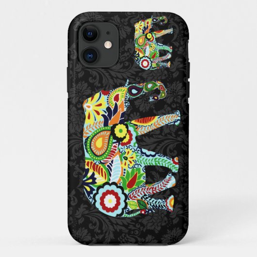 Coques Case-Mate iPhone Fleurs rétro colorées Abstraite Éléphant (Dos)