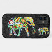 Coques Case-Mate iPhone Fleurs rétro colorées Abstraite Éléphant (Dos (Horizontal))