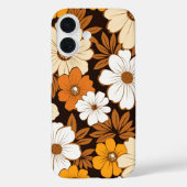 Coques Case-Mate iPhone Fleurs Rétro Hippie Beige Jaune Marron Orange (Verso)