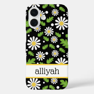 Coques iPhone 16 Fleurs Rétro Hippie Motif Marguerite
