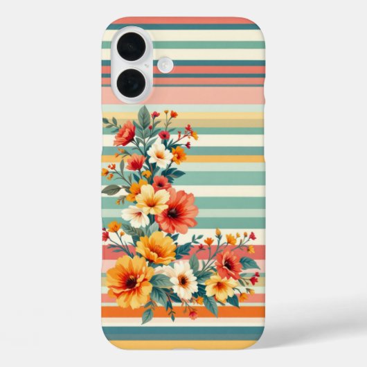 Coques Case-Mate iPhone Fleurs Retro (L) (Verso)