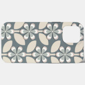 Coques Case-Mate iPhone Fleurs Rétro Vert Sage (Verso (horizontal))