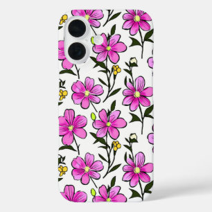 Coques iPhone 16 Fleurs roses à la main marguerites motif floral