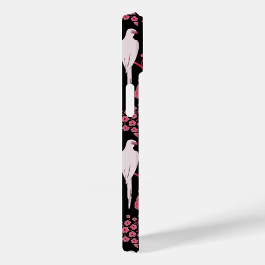 COQUES Case-Mate iPhone FLEURS ROSES ART DÉCO, PAROIS BLANCS SUR NOIR (Verso / Droite)