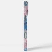 Coques Case-Mate iPhone Fleurs roses bleues scintillent (Verso / Droite)