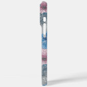 Coques Case-Mate iPhone Fleurs roses bleues scintillent (Verso / Gauche)