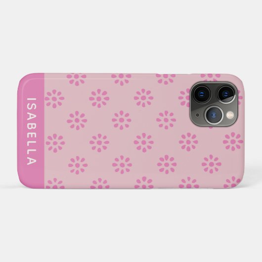 Coques Case-Mate iPhone Fleurs roses Boho Motif esthétique Personnalisé (Dos (Horizontal))