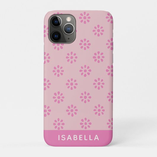 Coques Case-Mate iPhone Fleurs roses Boho Motif esthétique Personnalisé (Dos)