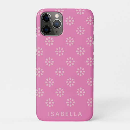 Coques Case-Mate iPhone Fleurs roses chaudes Boho Motif personnalisé (Dos)