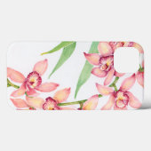 Coques Case-Mate iPhone Fleurs roses d'aquarelle (Verso (horizontal))