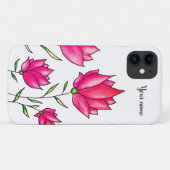 Coques Case-Mate iPhone Fleurs roses Elégant Nom Floral (Dos (Horizontal))