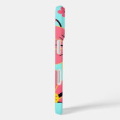 Coques Case-Mate iPhone Fleurs roses et jaunes sur Sky Blue Dopamine (Verso / Droite)