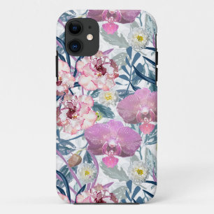 Case-Mate iPhone Case Fleurs roses et orchidées.