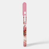 Coques Case-Mate iPhone Fleurs roses et violettes Encre d'alcool Monogramm (Verso / Gauche)