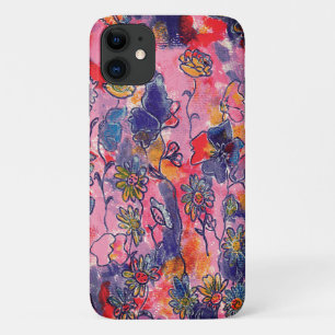Case-Mate iPhone Case Fleurs roses et violettes Jardin Aquarelle origina