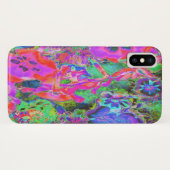 Coques Case-Mate iPhone Fleurs roses et violettes psychédéliques tripantes (Dos (Horizontal))