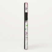 Coques Case-Mate iPhone Fleurs roses Feuilles vertes Motif Monogramme (Dos/Droite)