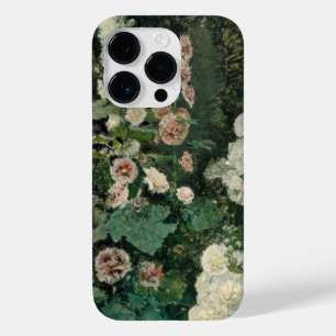Coque Pour iPhone 14 Pro Fleurs Roses Hollyhock