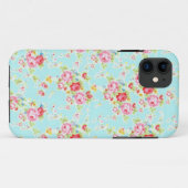 Coques Case-Mate iPhone Fleurs roses minables bleues de roses floraux (Dos (Horizontal))