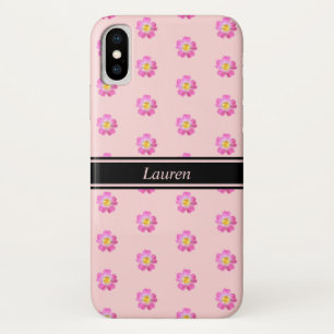 Case-Mate iPhone Case Fleurs roses modernes et belles sur fond rose cora
