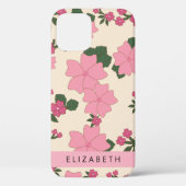 Coques Case-Mate iPhone Fleurs Roses, Motif De Fleurs, Votre Nom (Verso)