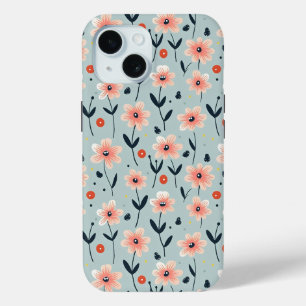 Coque Pour iPhone 15 Fleurs roses Motif Floral