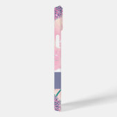 Coques Case-Mate iPhone Fleurs roses Nom personnalisable Moderne (Verso / Droite)