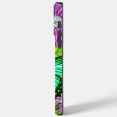 Coques Case-Mate iPhone Fleurs roses Papillon vert | Nom personnalisé (Verso / Gauche)