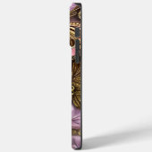 Coques Case-Mate iPhone Fleurs roses papillons dorés nom personnalisé (Verso / Gauche)