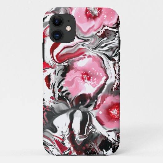 Coques Case-Mate iPhone Fleurs roses Peinture Abstraite (Dos)
