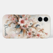 Coques Case-Mate iPhone Fleurs roses personnalisées (Verso (horizontal))