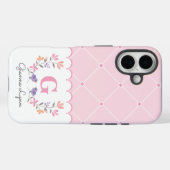 Coques Case-Mate iPhone Fleurs roses personnalisées (Verso (horizontal))