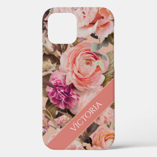 Case-Mate iPhone Case Fleurs roses personnalisées nom rustique