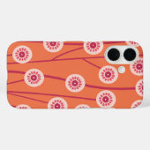 Coques Case-Mate iPhone Fleurs roses rétro Arrière - plan orange (Verso (horizontal))