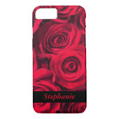 Coques Case-Mate iPhone Fleurs roses rouge-foncé personnalisées (Dos)