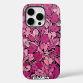 Coques Case-Mate iPhone Fleurs roses texturées sur vignes noires (Verso)