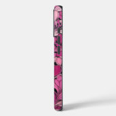 Coques Case-Mate iPhone Fleurs roses texturées sur vignes noires (Verso / Gauche)