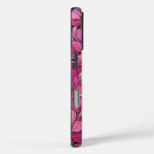 Coques Case-Mate iPhone Fleurs roses texturées sur vignes noires (Verso / Droite)