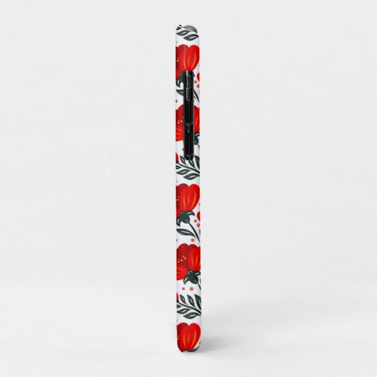 Coques Case-Mate iPhone Fleurs rouges (Dos/Gauche)