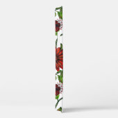 Coques Case-Mate iPhone Fleurs rouges abstraites et feuilles verts sur fon (Verso / Droite)