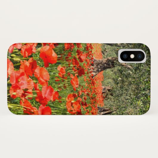 Coques Case-Mate iPhone Fleurs rouges de pavot sous de vieux oliviers (Dos (Horizontal))