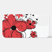 Coques Case-Mate iPhone Fleurs rouges et noires Girly modernes (Verso (horizontal))